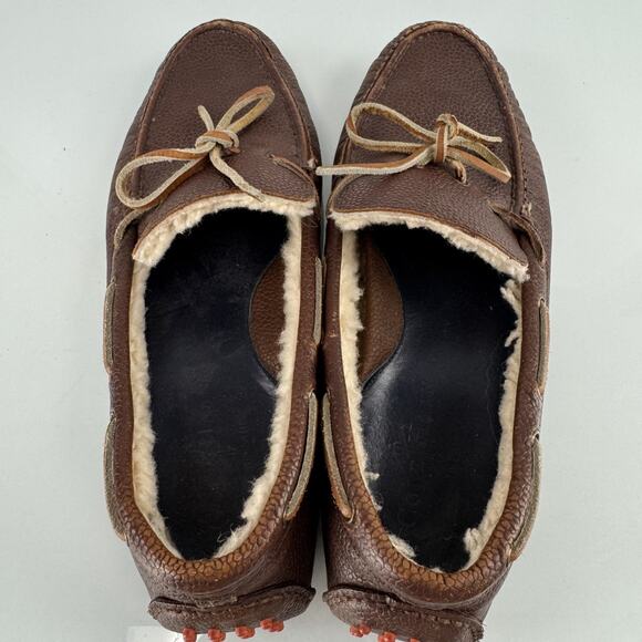 Cole Haan Air Grant Sherpa Lined Brown Leather Driving Mocs Slip On Men Sz 9.5 main image 5